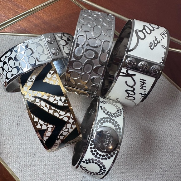 Coach Silver and Gold Bangle Bracelet 💯 Authentic! - Picture 2 of 6